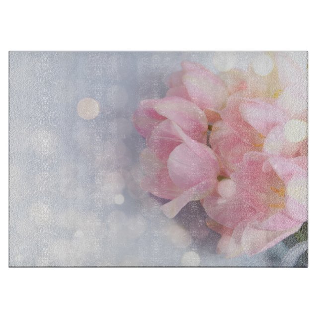 Tabla De Cortar Tulipanes rosados (Anverso)
