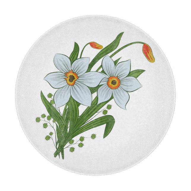 Tabla De Cortar Tulipanes y Flores de Narcisos (Anverso)