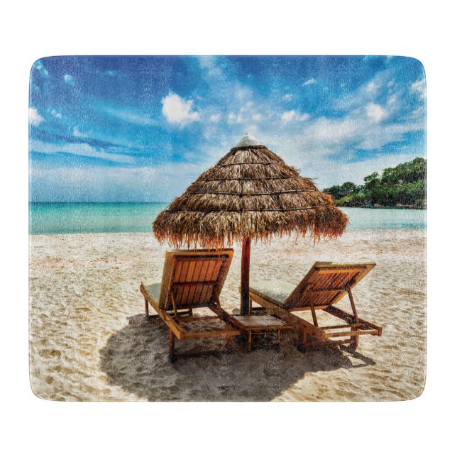 Tabla De Cortar Tumbonas en la playa (Anverso)