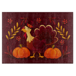 Tabla De Cortar Turquía y calabazas