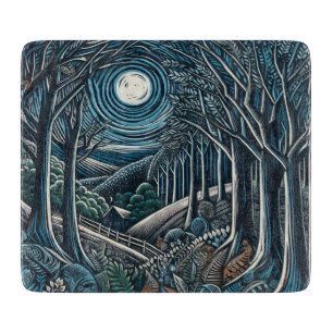 Tabla De Cortar Un bonito marco de madera por la noche.