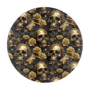 Tabla De Cortar Un diseño de la serie Una Calavera y Rosas 8
