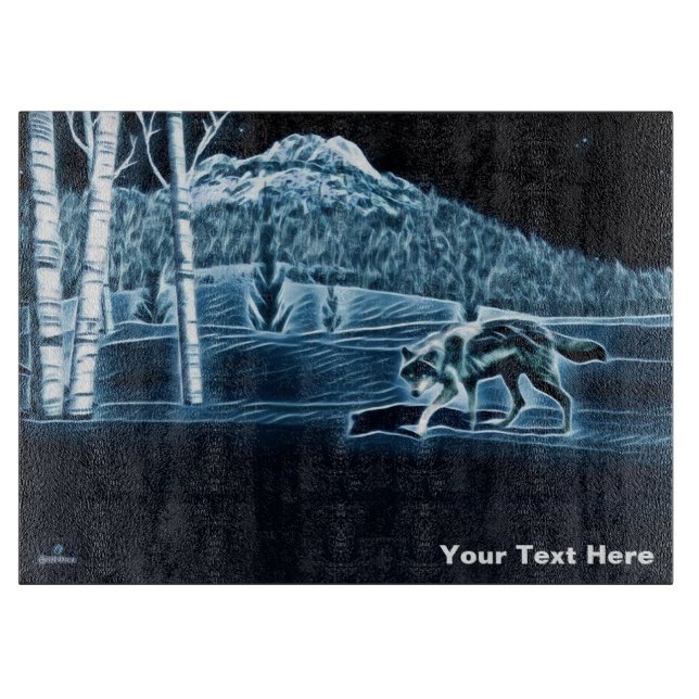 Tabla De Cortar Un lobo en la nieve (Anverso)