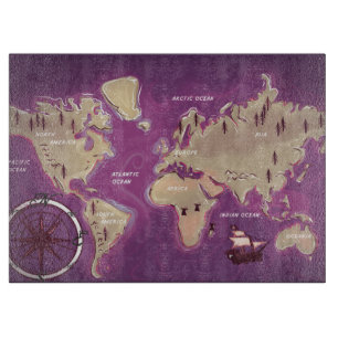 Tabla De Cortar Un mapa del mundo.