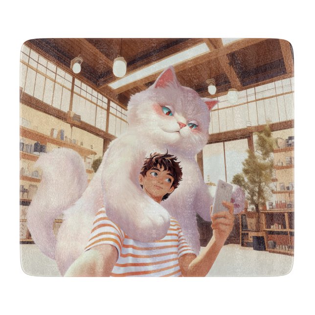 Tabla De Cortar Un selfie con el gigante esponjoso (Anverso)