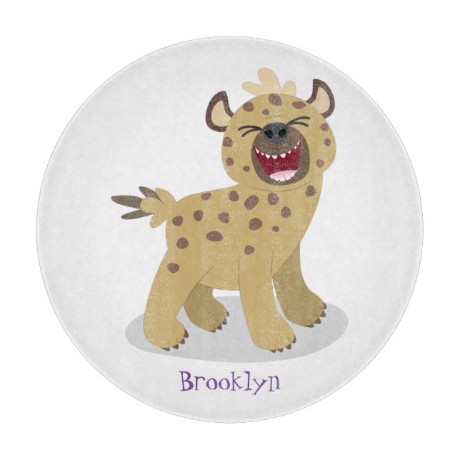 Tabla De Cortar Una chiflada hiena riéndose del ilustracion person (Anverso)