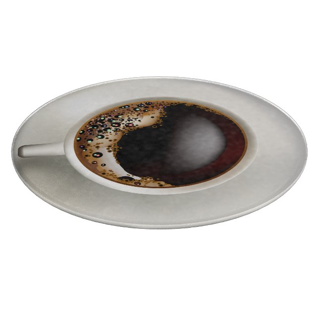 Tabla De Cortar Una copa de café negro (Borde)