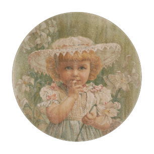 Tabla De Cortar "Una Pascua en Flor" Ilustración Vintage, ca. 1890