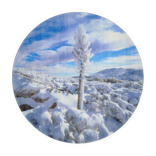 Tabla De Cortar Una yuca cubierta de nieve