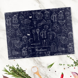Tabla De Cortar Utensilios de Cocina Modernos Vintage Dibujo Adora