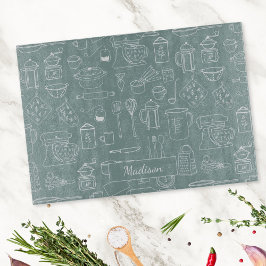 Tabla De Cortar Utensilios modernos de cocina vintage Doodle suave