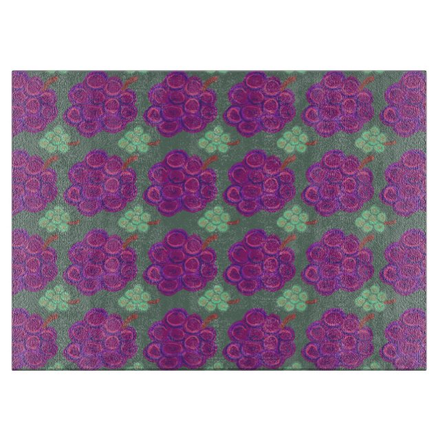 Tabla De Cortar Uvas Moradas y Verdes (Anverso)
