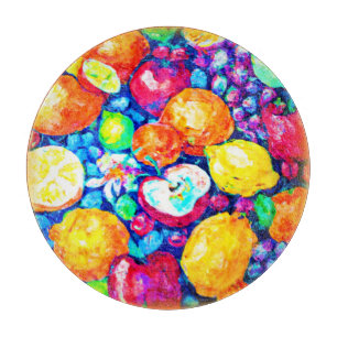 Tabla De Cortar Uvas, pintura de manzanas y cítricos. ¡Hazte con u