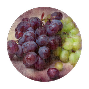 Tabla De Cortar Uvas Rojas Y Verdes