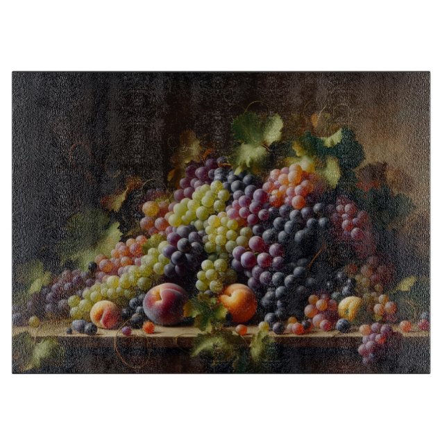 Tabla De Cortar Uvas y fruta: pintura para la vida (Anverso)