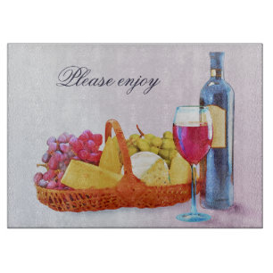 Tabla De Cortar Uvas y naturaleza floral de vino