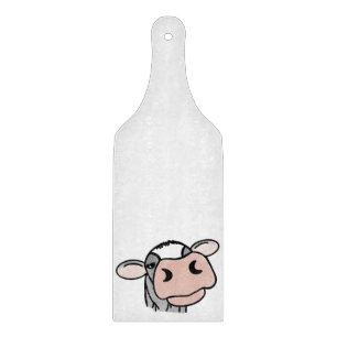 Tabla De Cortar vaca de dibujos animados negro blanco rosa beso gr