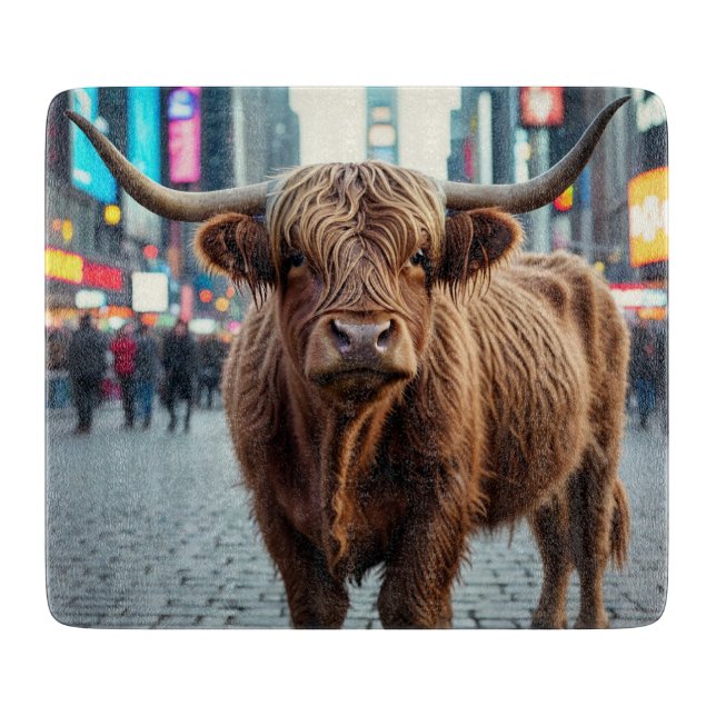 Tabla De Cortar Vaca Highland en Times Square (Anverso)