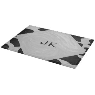 Tabla De Cortar Vaca monográfica en blanco y negro