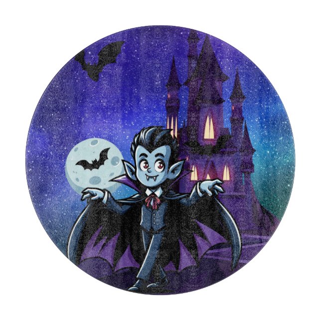 Tabla De Cortar Vampión de Halloween, caprichoso (Anverso)