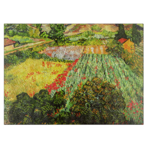 Tabla De Cortar Van Gogh: Campo con las amapolas