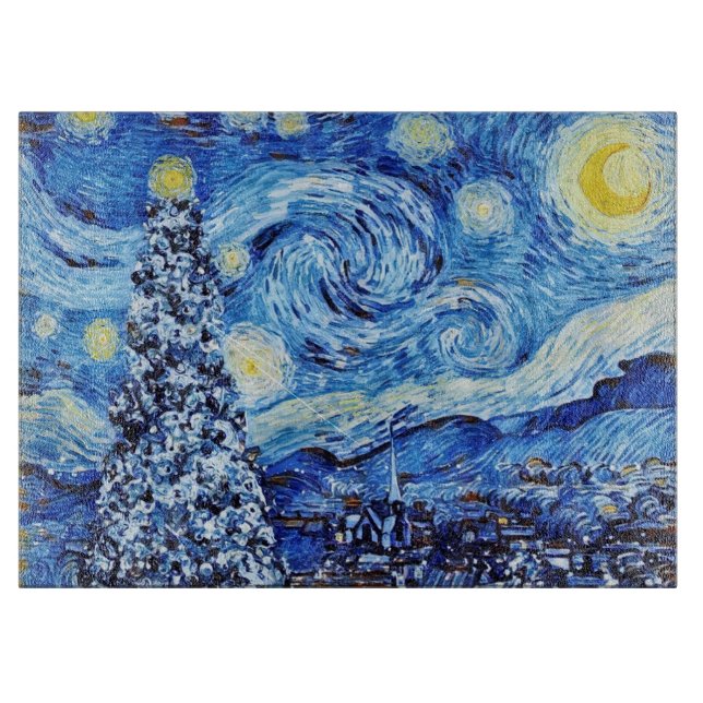 Tabla De Cortar Van Gogh - Noche Starry - Navidades (Anverso)