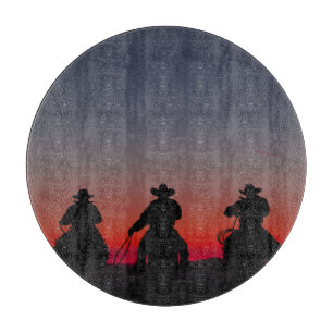 Tabla De Cortar vaquero al atardecer