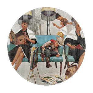 Tabla De Cortar Vaquero dormido en salón de belleza