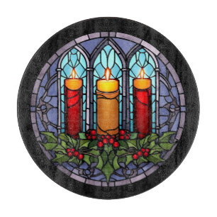Tabla De Cortar Velas de Navidades de vidrio templado