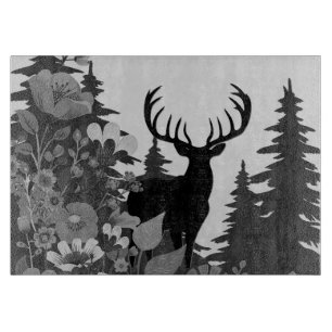 Tabla De Cortar Venado con gran rack fuera del bosque