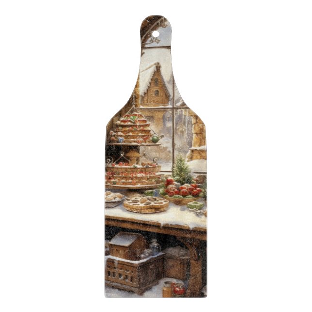Tabla De Cortar Ventana de panadería de navidades (Anverso)