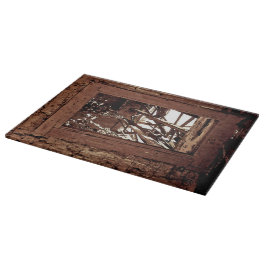 Tabla De Cortar Ventana rústica occidental de cristal del granero