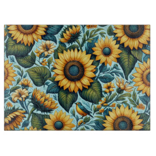 Tabla De Cortar Verano/girasol/ave