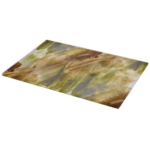 Tabla De Cortar verde del arte, fondo marrón de la pintura de la