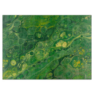 Tabla De Cortar Verde y amarillee al tablero abstracto del corte