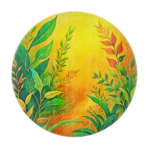 Tabla De Cortar Verdor Arte brillante cálido