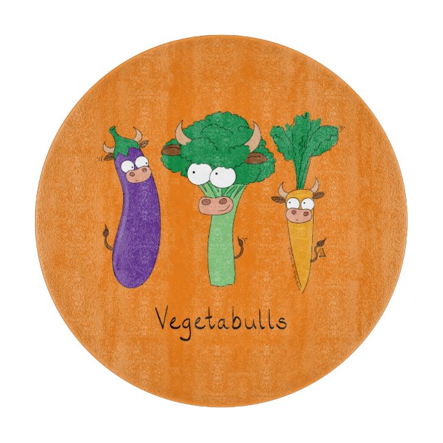 Tabla De Cortar Verduras divertidas Personalizados niños (Anverso)