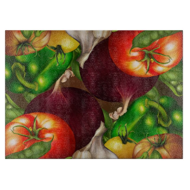 Tabla De Cortar Verduras y hierbas Alimentos frescos orgánicos nat (Anverso)