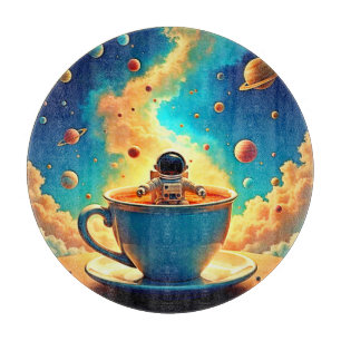Tabla De Cortar Viaje Cósmico del Café del Astronauta