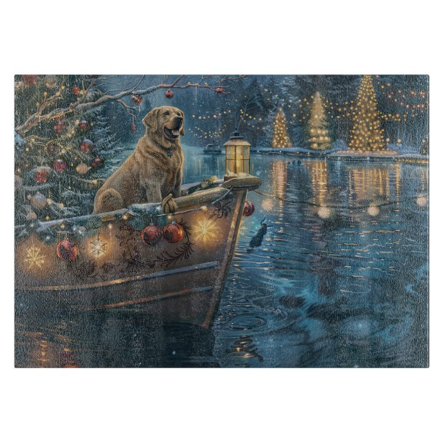 Tabla De Cortar Viaje Festivo de Navidad en Labrador (Anverso)