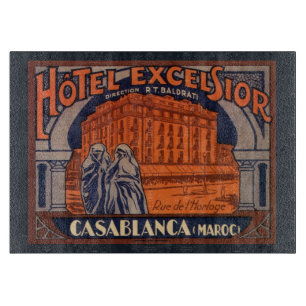 Tabla De Cortar Viajes de vintage, Casablanca en Marruecos, África