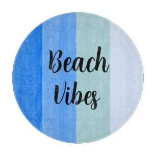 Tabla De Cortar Vibes de playa, franjas azules