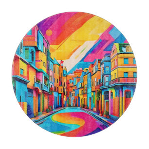 Tabla De Cortar Vibraciones Coloridas de la Calle