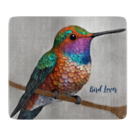 Tabla De Cortar Vibrant Allen’s Hummingbird Painting