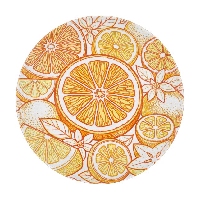 Tabla De Cortar Vibrant Citrus Orange Slice Pattern (Anverso)
