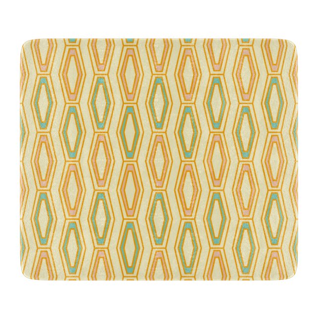 Tabla De Cortar Vibrant geometric pattern with hexagonal shapes  (Anverso)