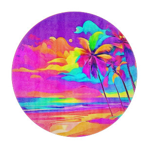 Tabla De Cortar Vibrante arte tropical de costura