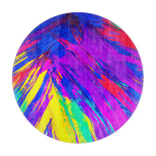 Tabla De Cortar Vibrante diseño de patrones de arcoiris coloridos