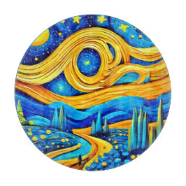 Tabla De Cortar Vibrante obra de arte Starry