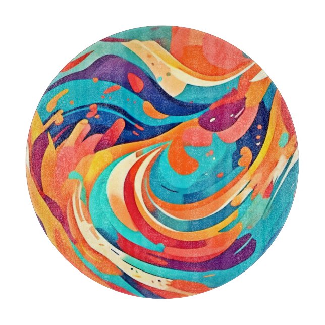 Tabla De Cortar Vibrante paisaje de sueños abstracto (Anverso)